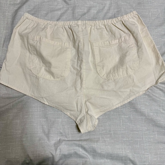 Anthropologie NWT Linen Blend Micro Tap Shorts in Ivory Size XL - Picture 6 of 9